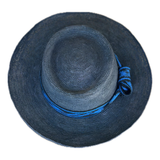 Sombrero gambler crochet azul 1