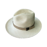 Sombrero Panama Hat Cuero de Salmón
