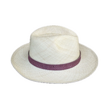 Sombrero Panama Hat Cuero de Salmón