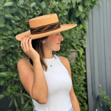 Sombrero Mujer Boater cinta tejida