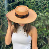Sombrero Mujer Boater cinta tejida