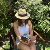 Sombrero Panama Hat crochet cinta plisada