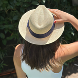 Sombrero Panama Hat crochet cinta plisada