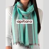 Echarpe fino baby alpaca + seda | Turquesa II