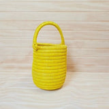 Bolso redondo paja toquilla amarillo