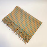 Bufanda baby alpaca cuadros turquesa